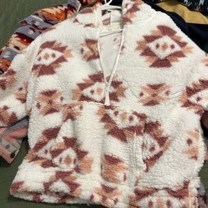 Aztec print Sherpa sweater